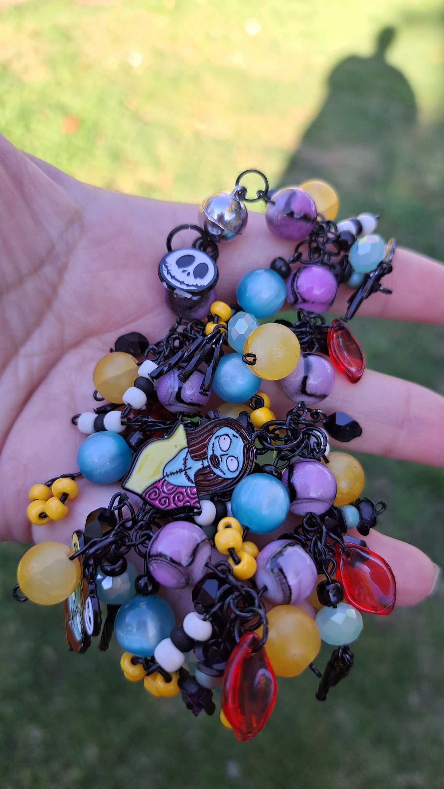 Handcrafted "Not Your Ordinary Rag Doll" Cluster Bead Bracelet