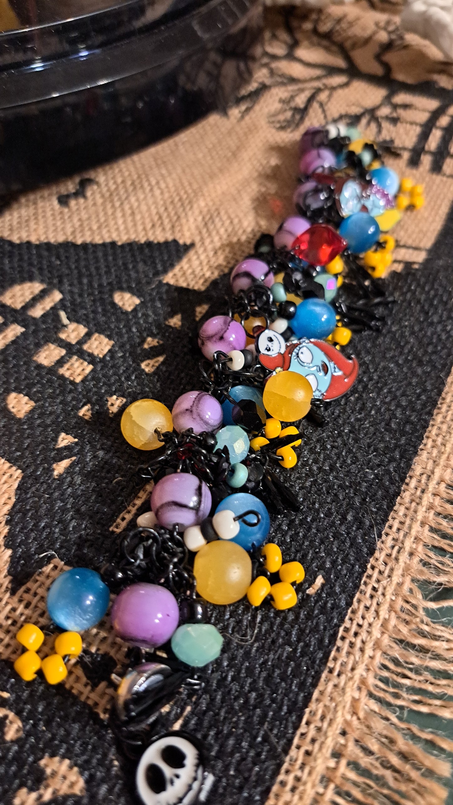 Handcrafted "Not Your Ordinary Rag Doll" Cluster Bead Bracelet