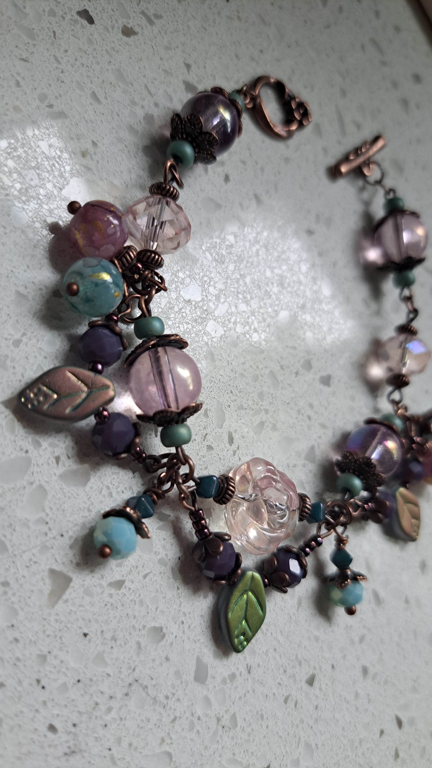 Handcrafted "Whimsical Morning Garden" Bracelet