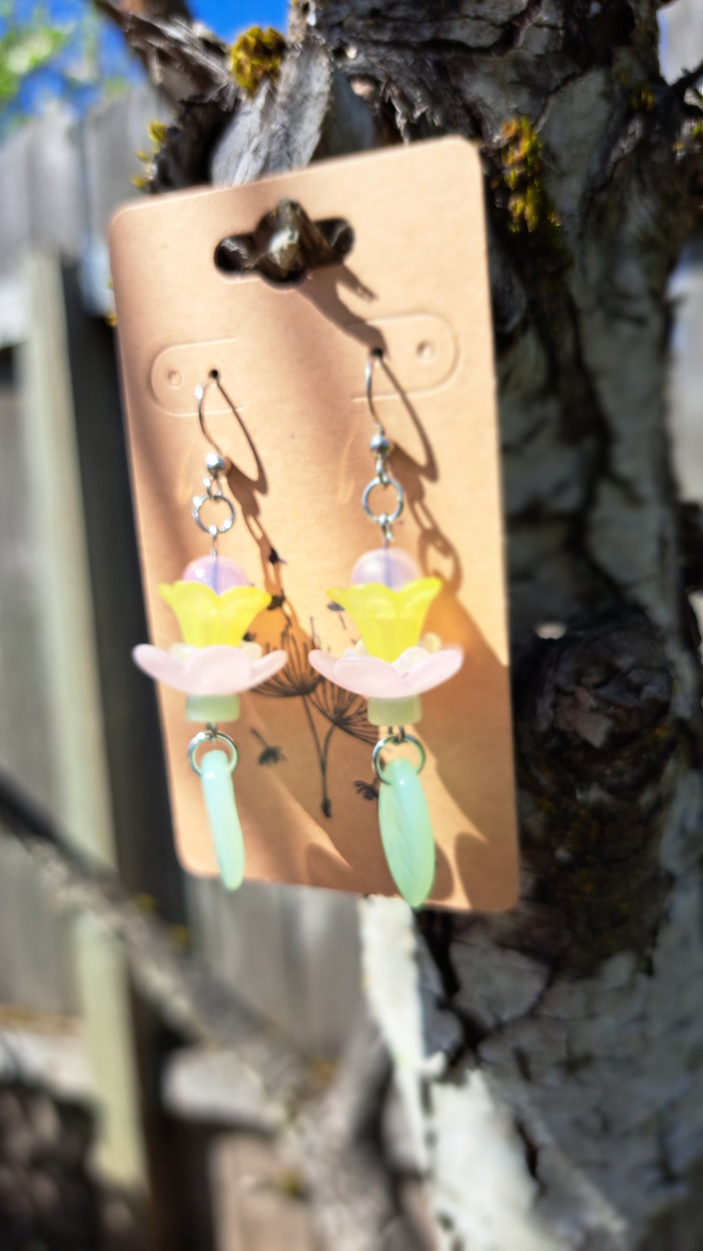 Handcrafted Flower Dangle Earrings