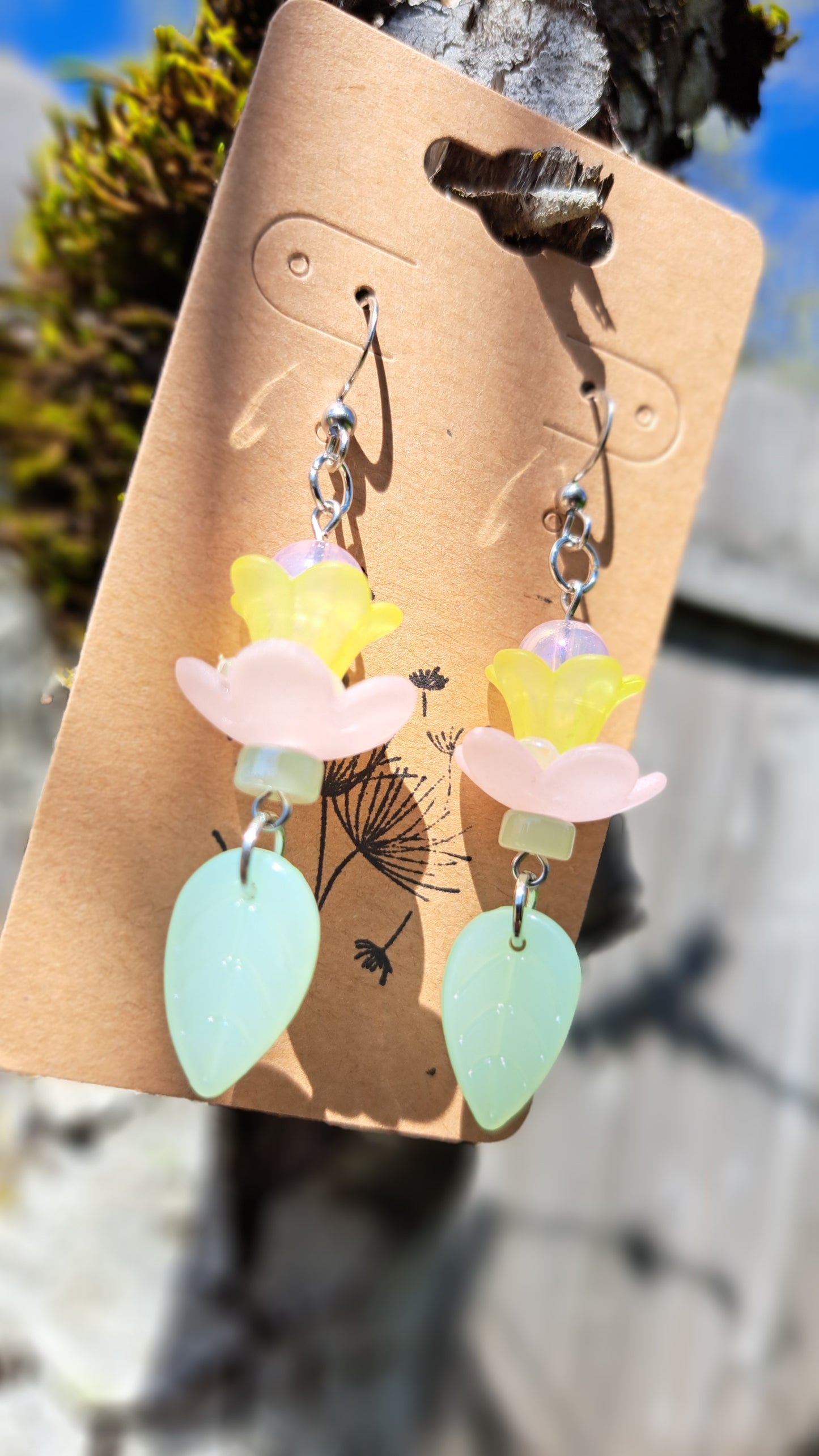 Handcrafted Flower Dangle Earrings