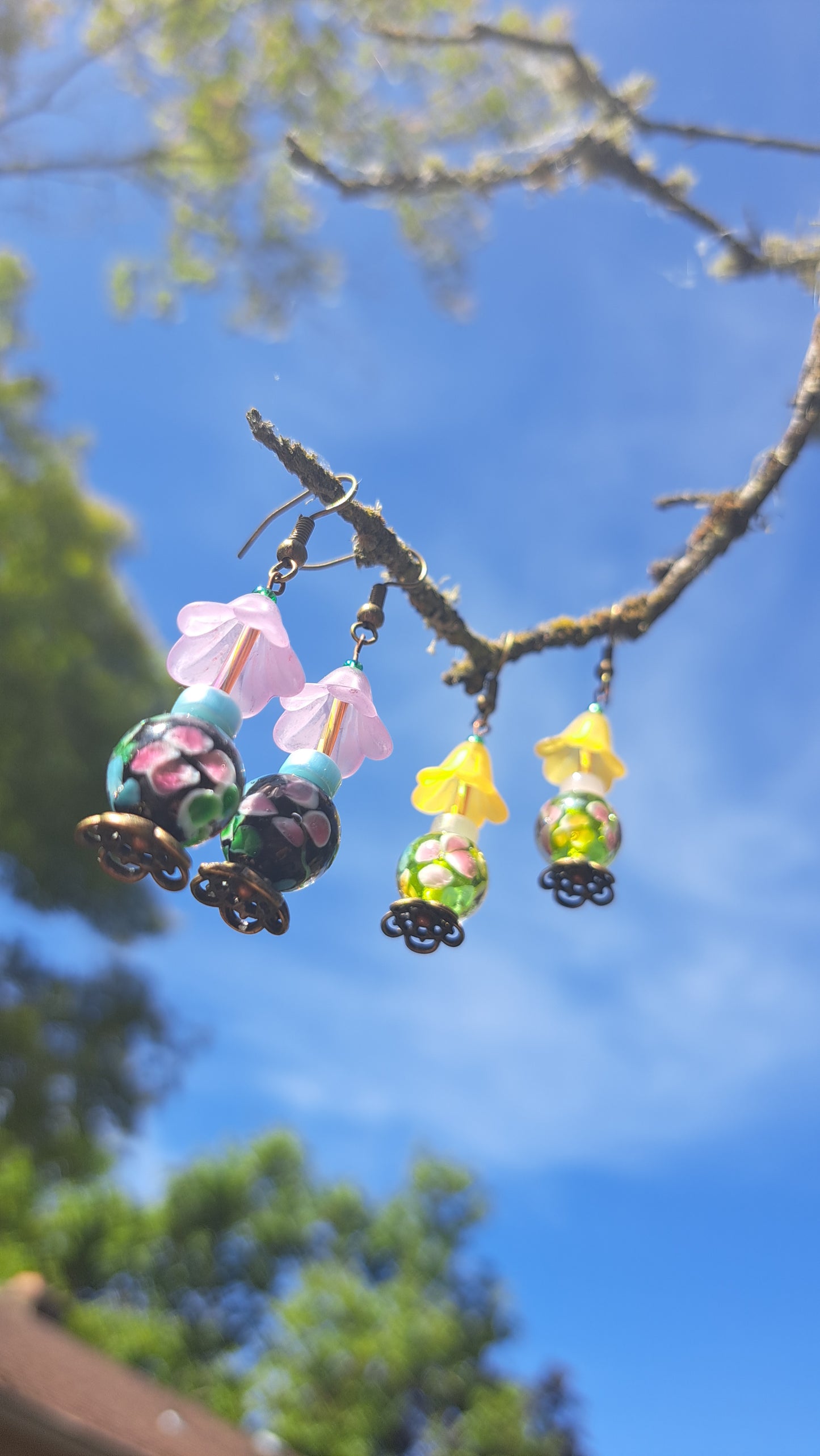 Handcrafted Antique Lamp Dangle Earrings