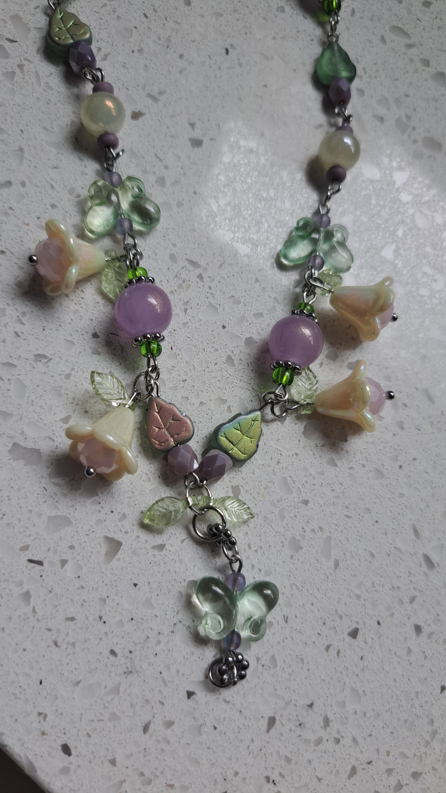 Handcrafted "Butterflies & Blooms" Necklace