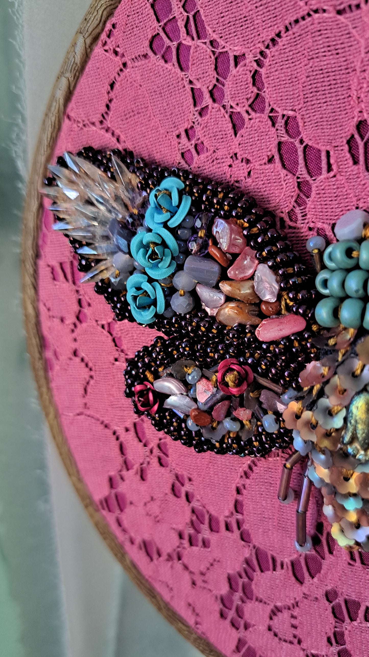 Handcrafted Beaded Cicada Wall Hanger