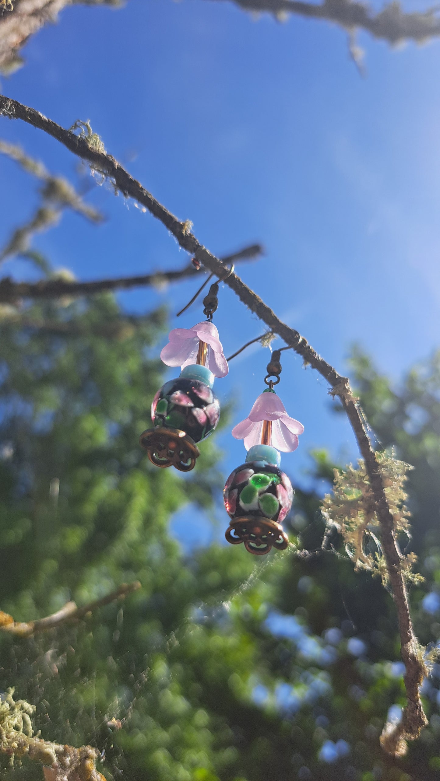Handcrafted Antique Lamp Dangle Earrings