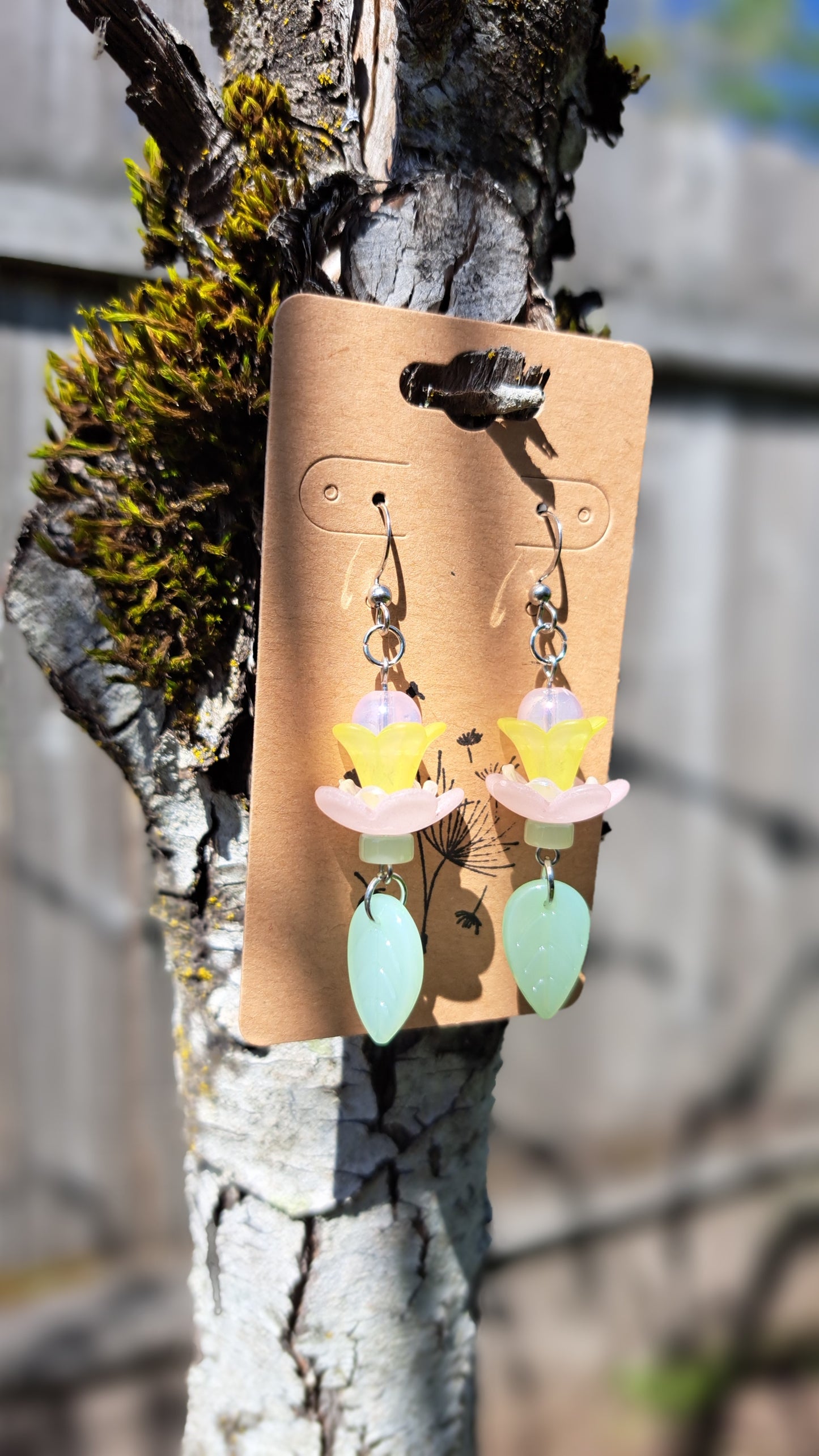 Handcrafted Flower Dangle Earrings