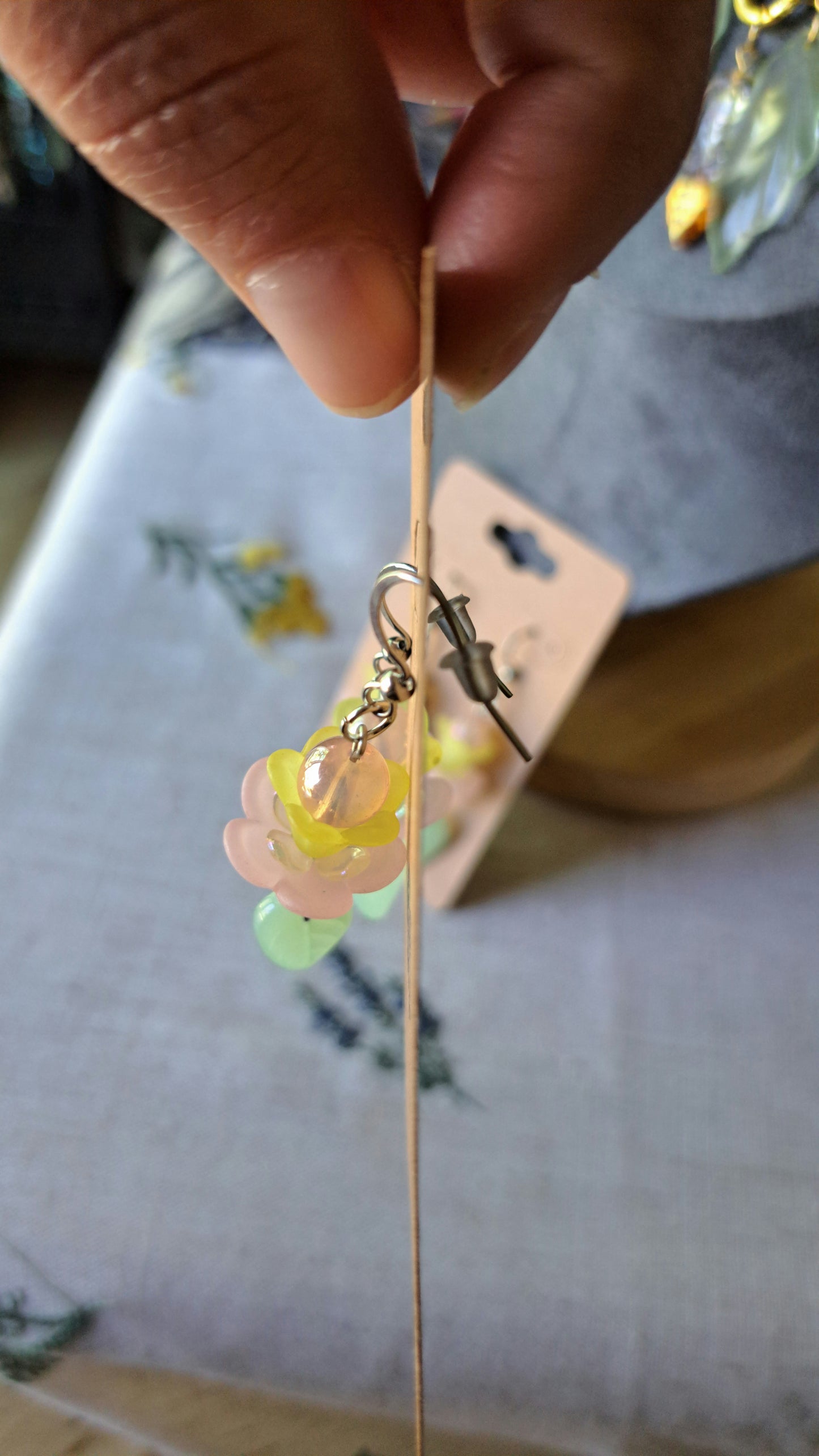 Handcrafted Flower Dangle Earrings