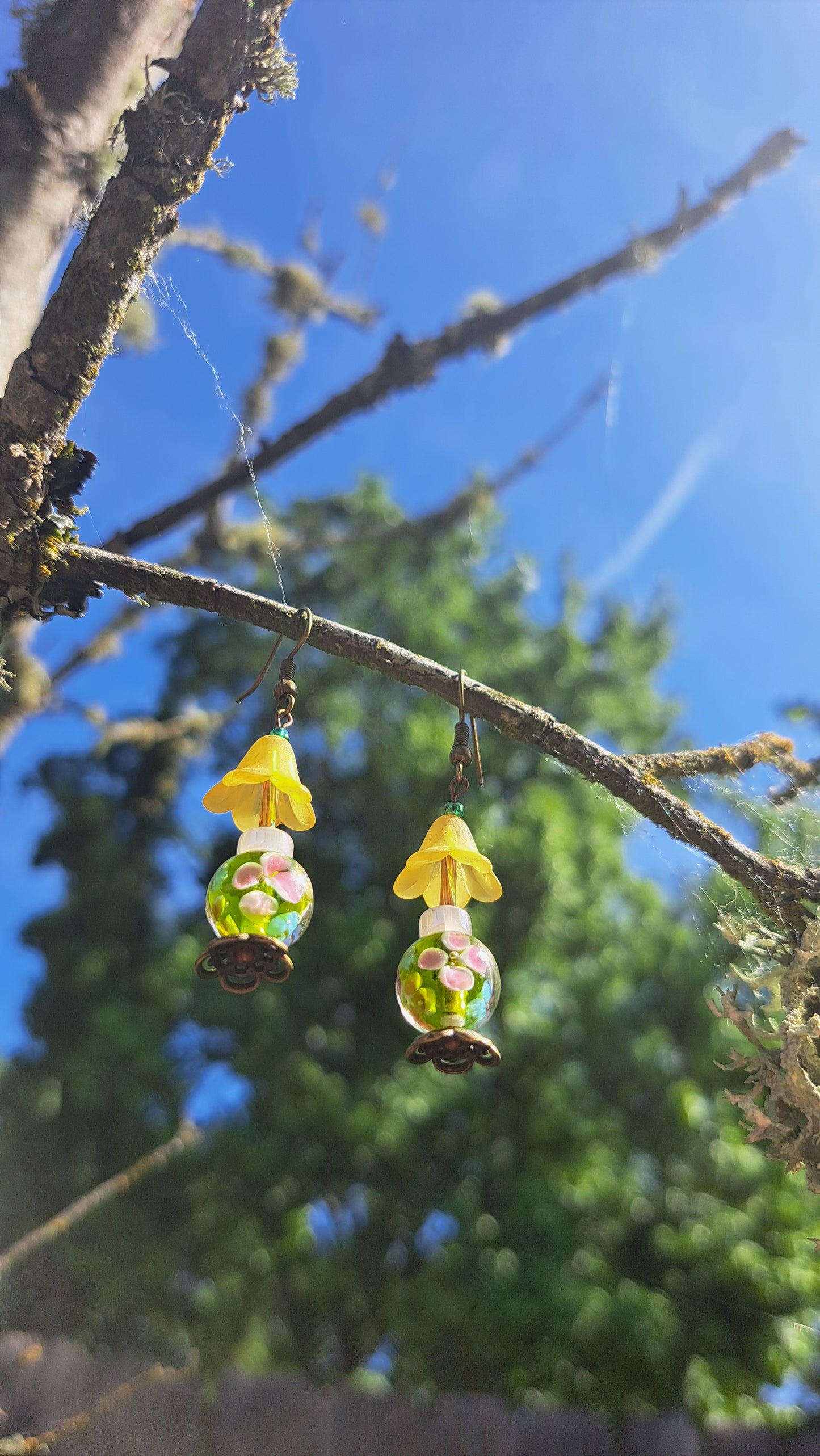 Handcrafted Antique Lamp Dangle Earrings