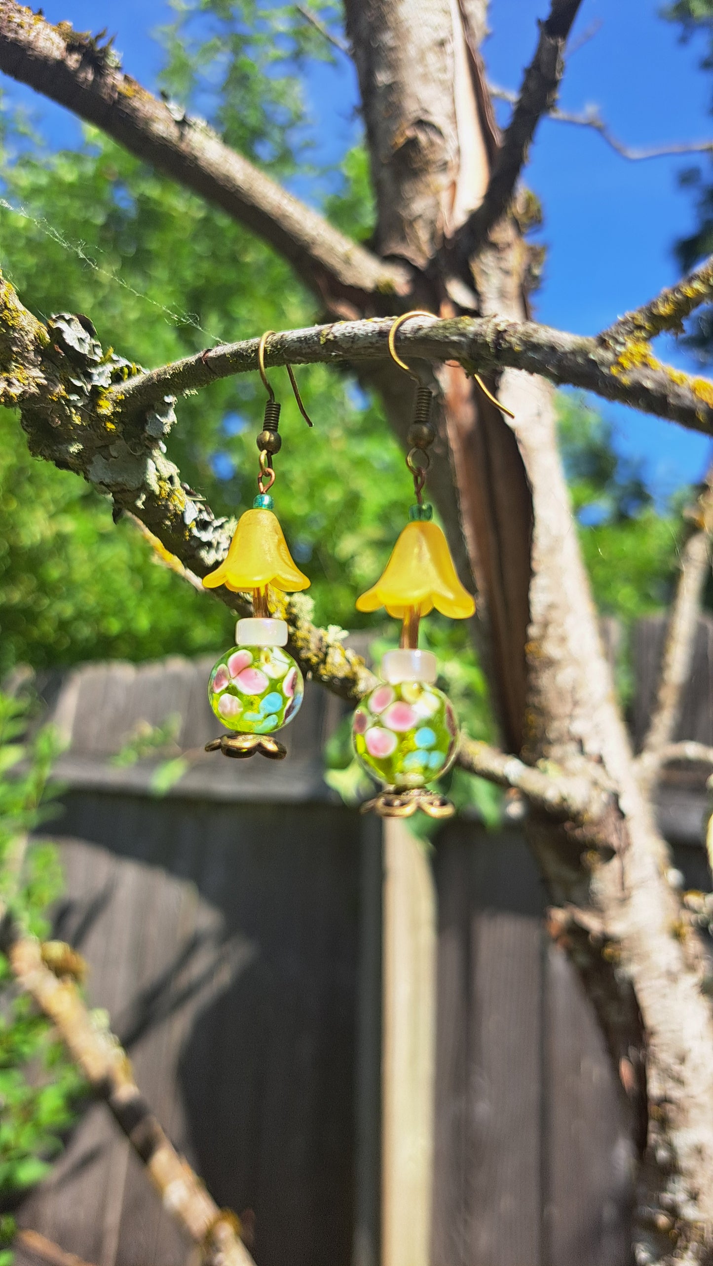 Handcrafted Antique Lamp Dangle Earrings