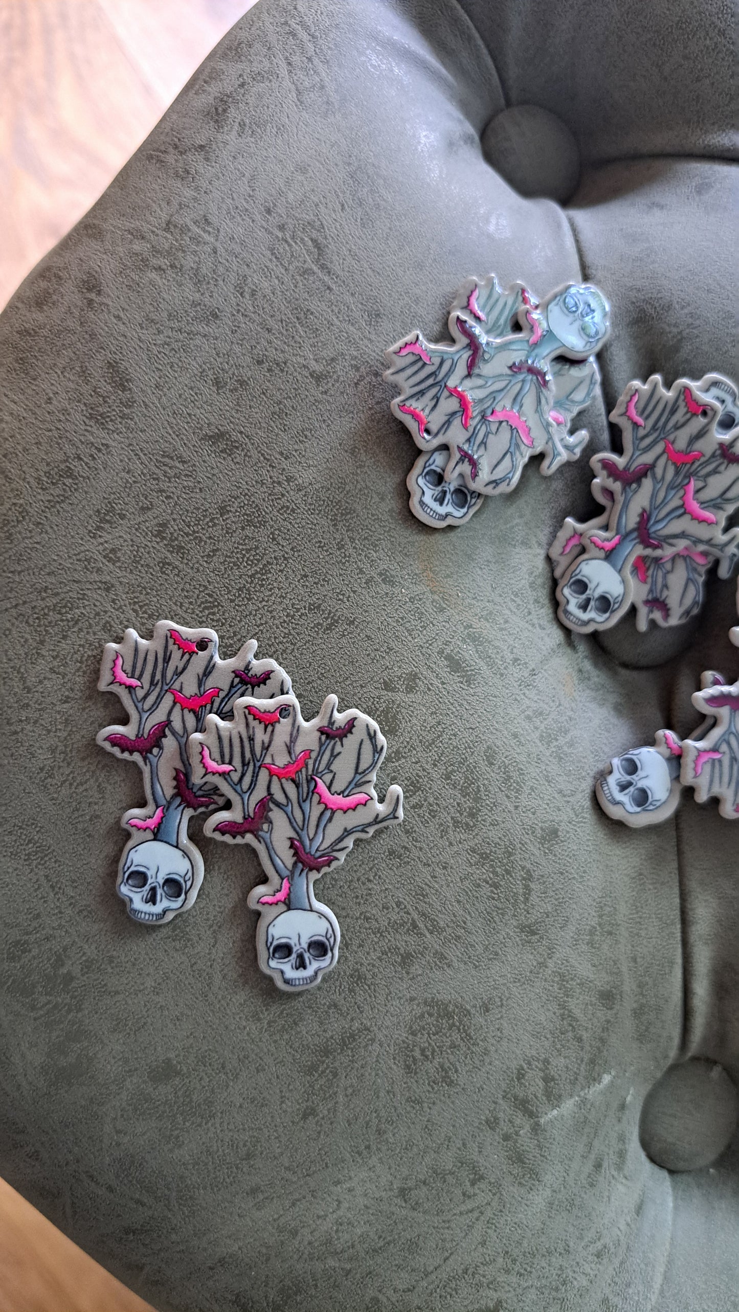 Acrylic "Bat Tree" Earrings