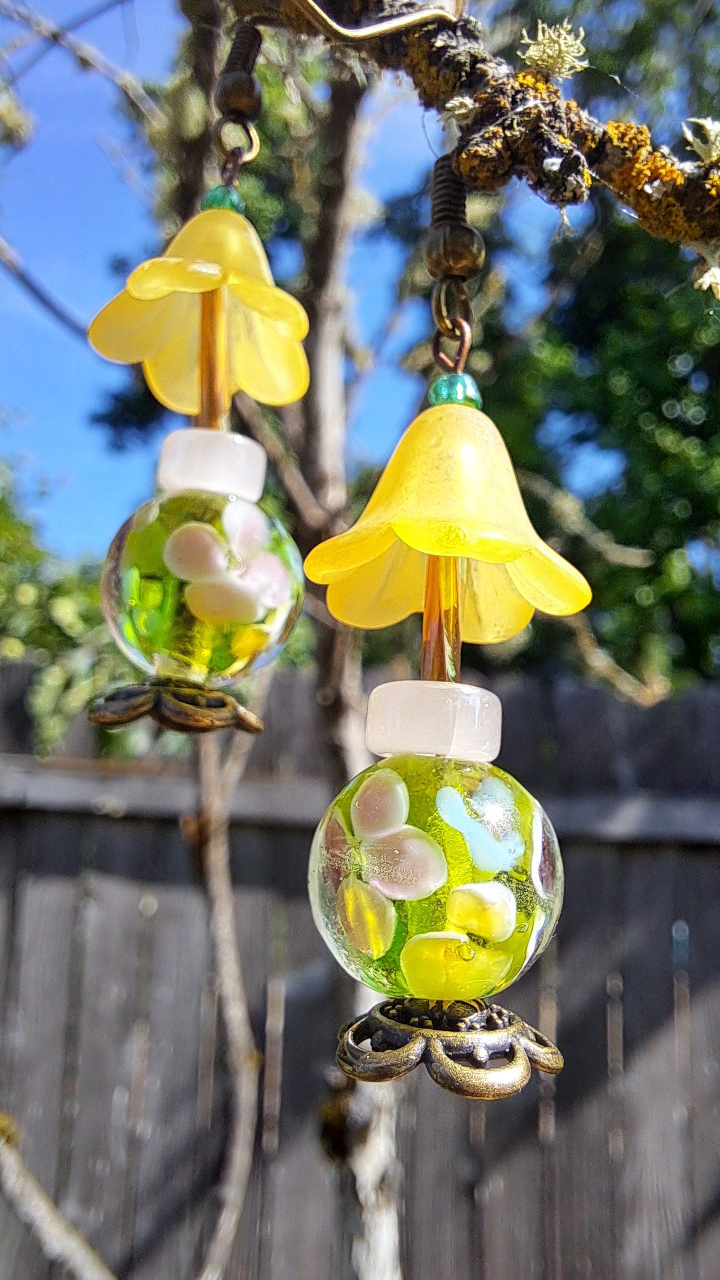 Handcrafted Antique Lamp Dangle Earrings