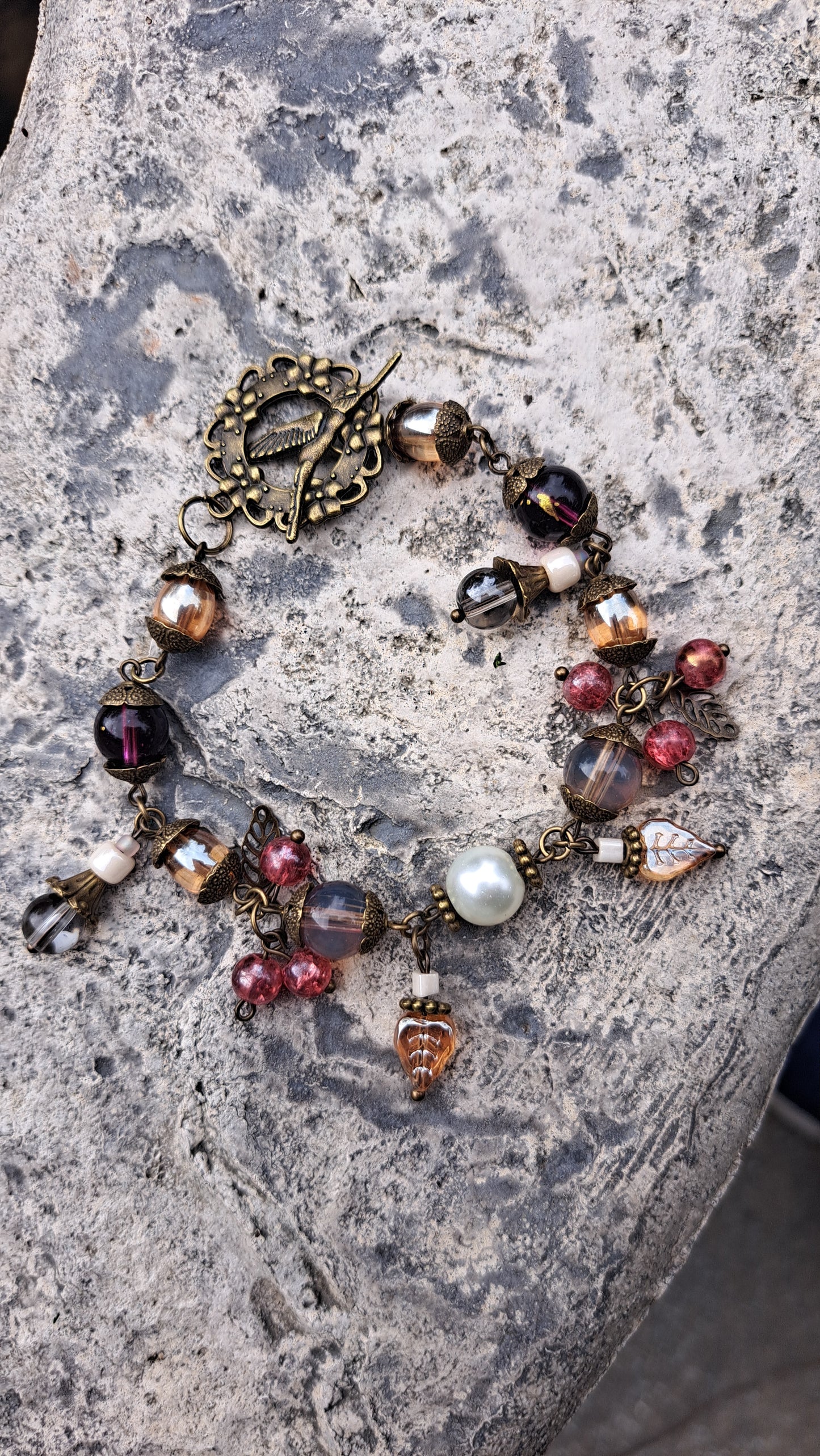 Handcrafted Autumn Bead Bracelet