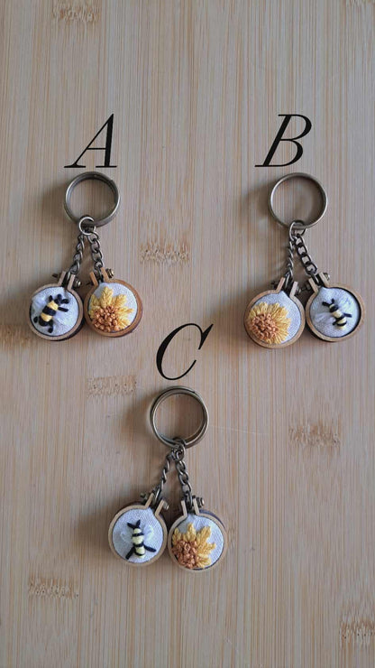 Handcrafted Embroidered Duo Keychain