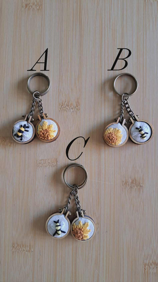 Handcrafted Embroidered Duo Keychain