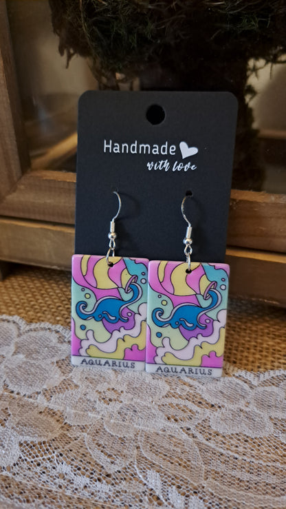 Acrylic Zodiac Sign Earrings