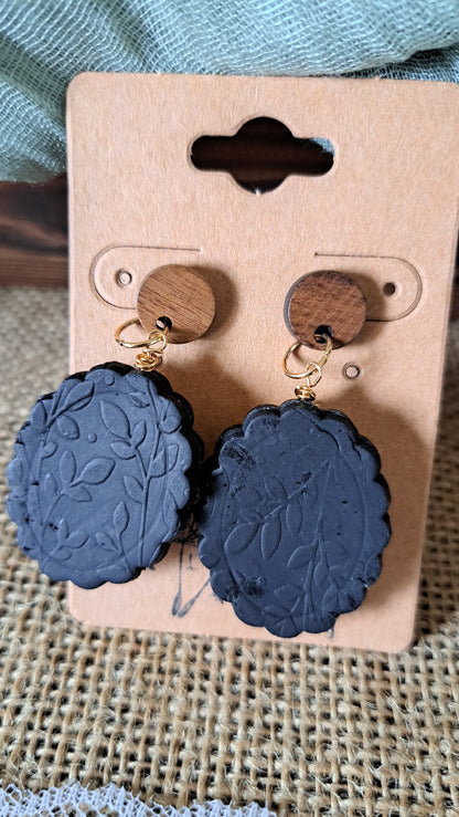 Handmade Celestial Sun & Moon Embroidery Dangle Earrings