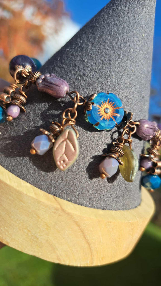 Handcrafted Purple/Teal Bead Bracelet