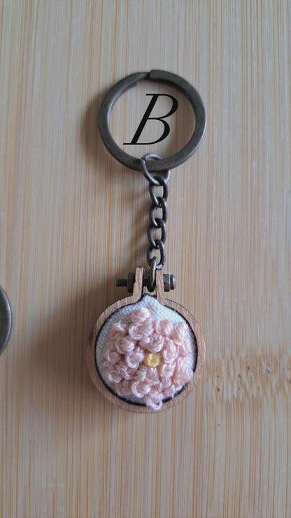Handcrafted Embroidered Flower Keychains