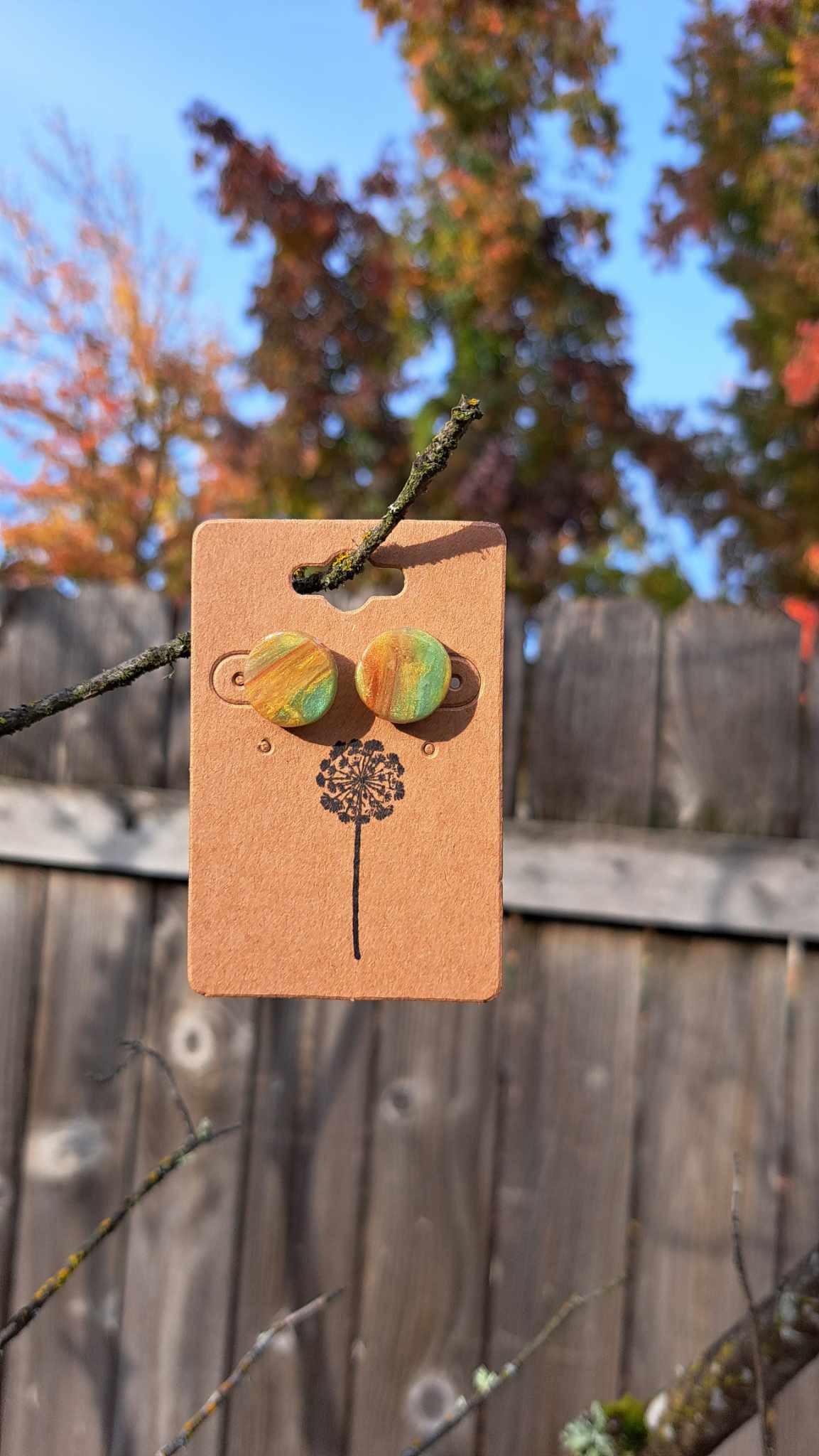 Marble Polymer Clay Studs