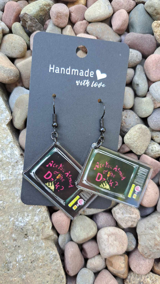 Acrylic "Are You Afraid Of the Dark" TV Earrings