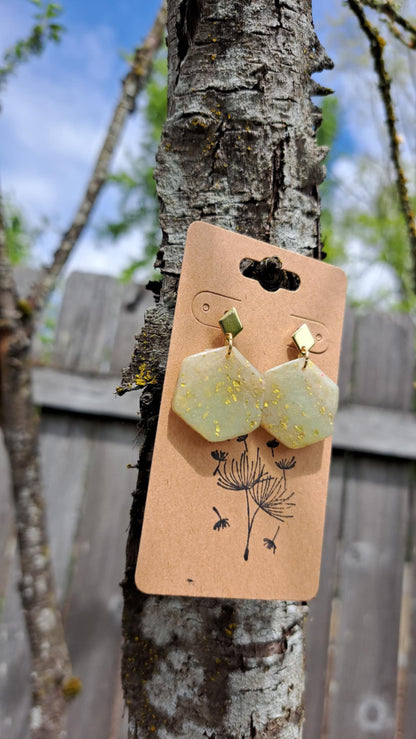 Sparkling Octagon Polymer Clay Dangle Earrings (E)