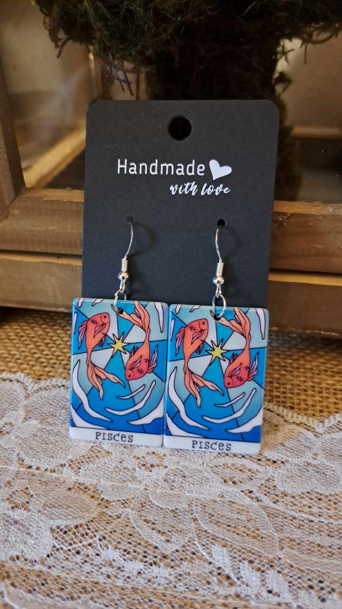 Acrylic "Pisces" Zodiac Sign Earrings