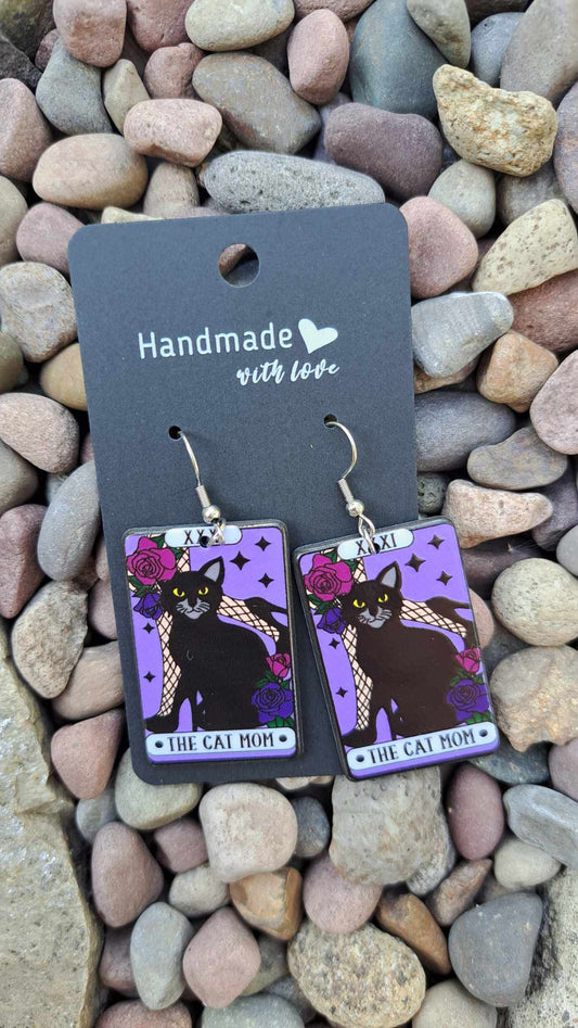 Acrylic "Cat Mom" Earrings