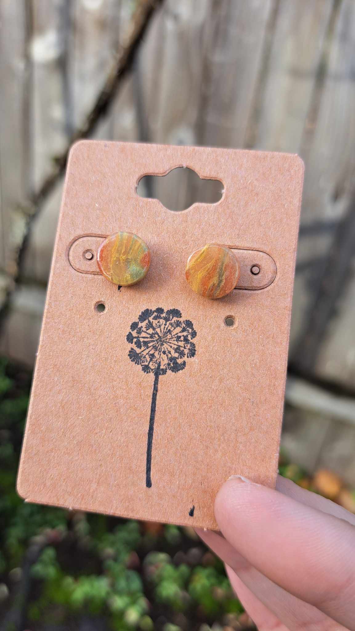 Marble Polymer Clay Studs