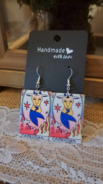 Acrylic Zodiac Sign Earrings
