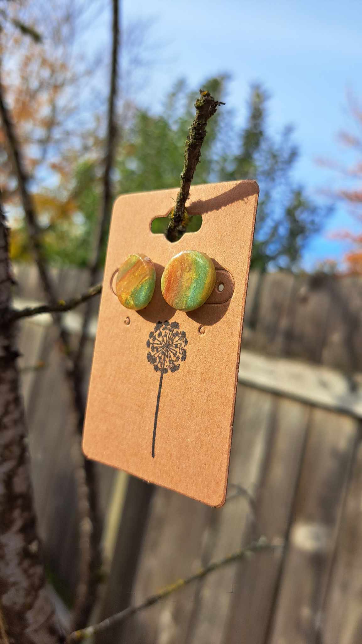 Marble Polymer Clay Studs