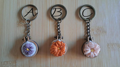 Handcrafted Embroidered Random Flower Keychain