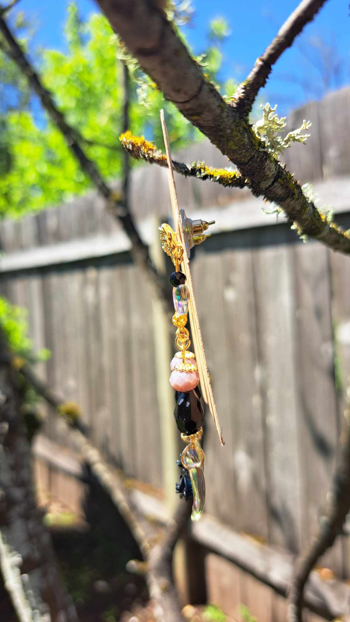 Handcrafted "Dark Butterfly" Dangle Earrings (A)