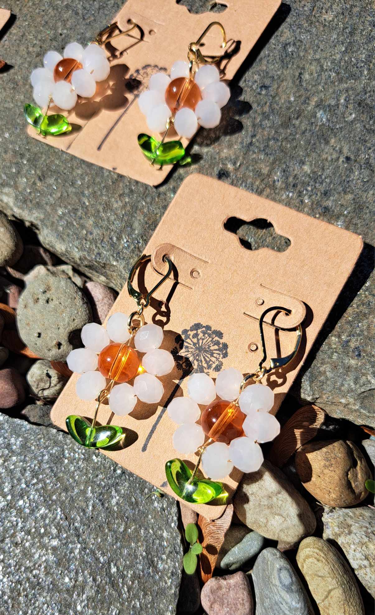 Handcrafted "Little Daisies" Dangle Earrings