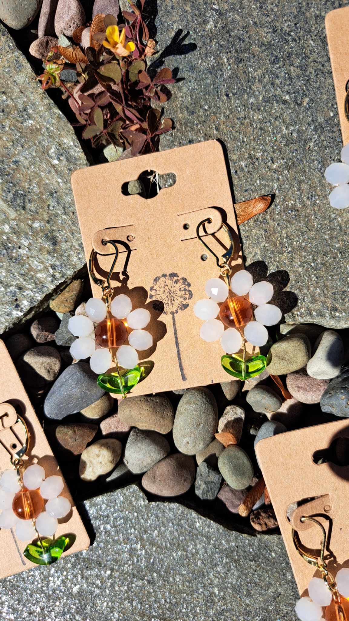 Handcrafted "Little Daisies" Dangle Earrings