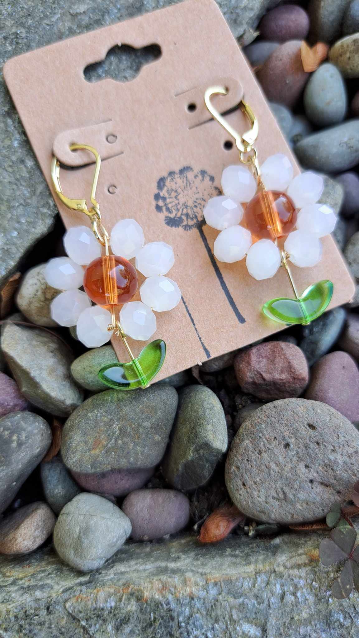 Handcrafted "Little Daisies" Dangle Earrings