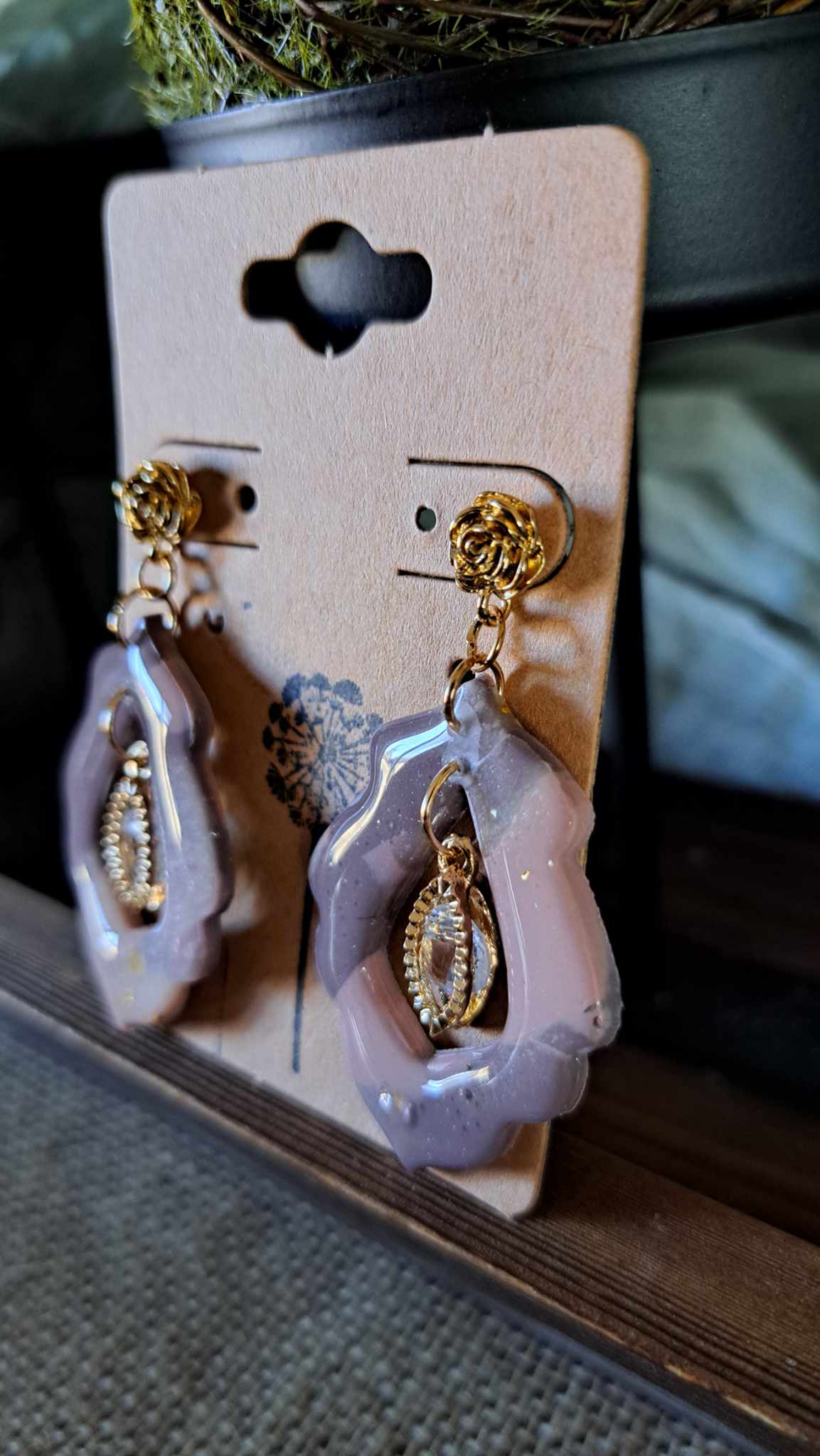 Marble Polymer Clay Dangle Earrings