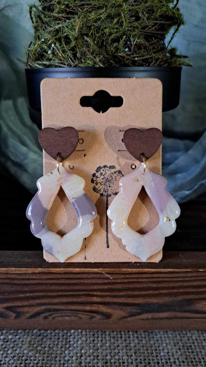 Marble Polymer Clay Dangle Earrings