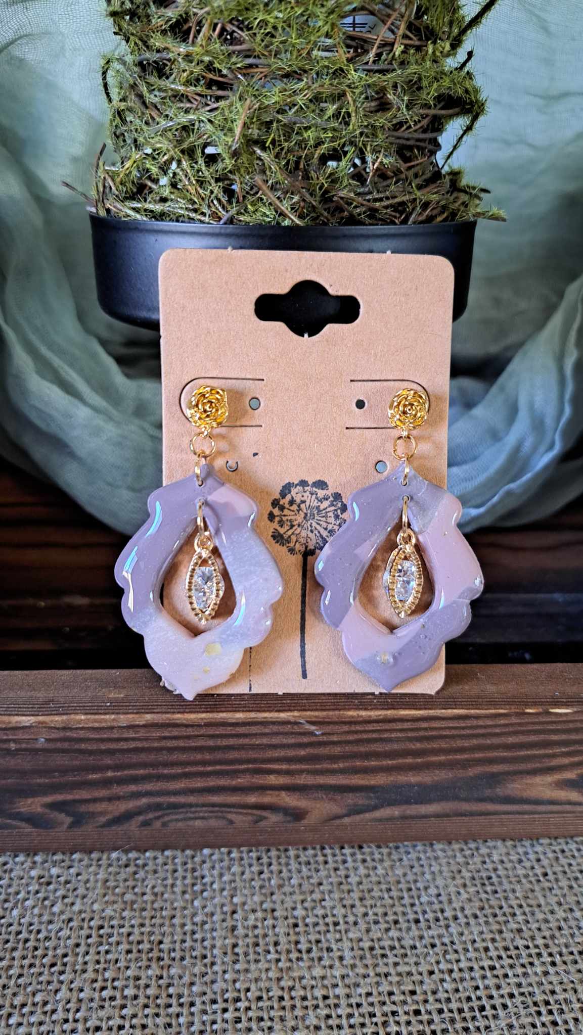 Marble Polymer Clay Dangle Earrings