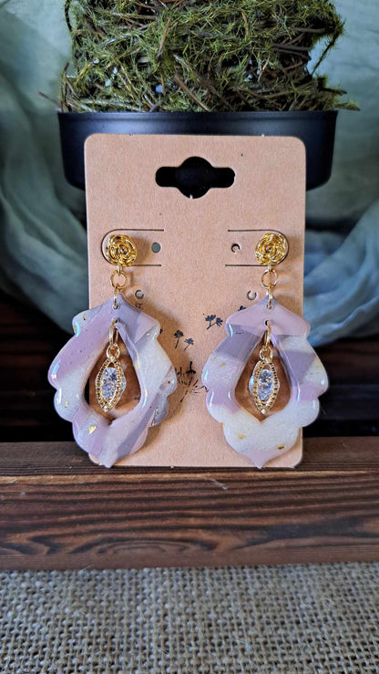 Marble Polymer Clay Dangle Earrings