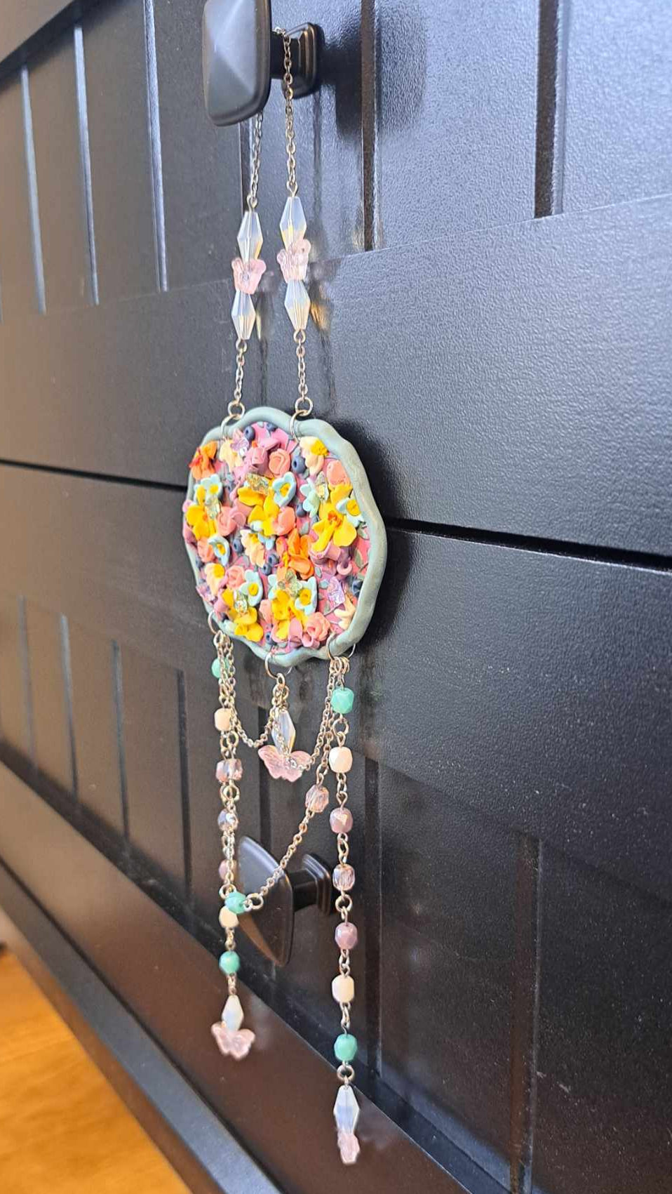 Handmade Spring Flowers Polymer Clay Wall Hanger