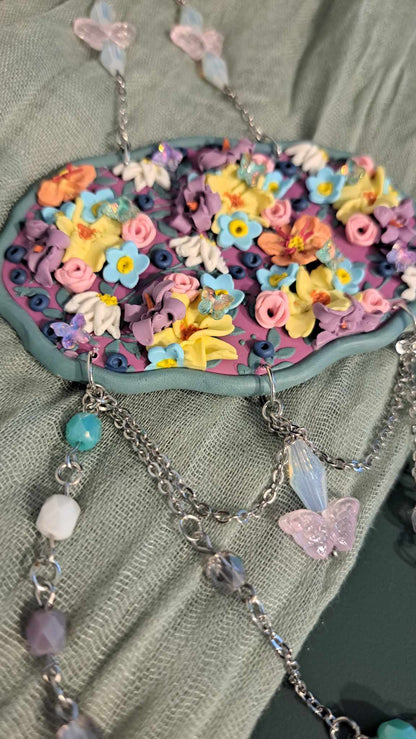 Handmade Spring Flowers Polymer Clay Wall Hanger