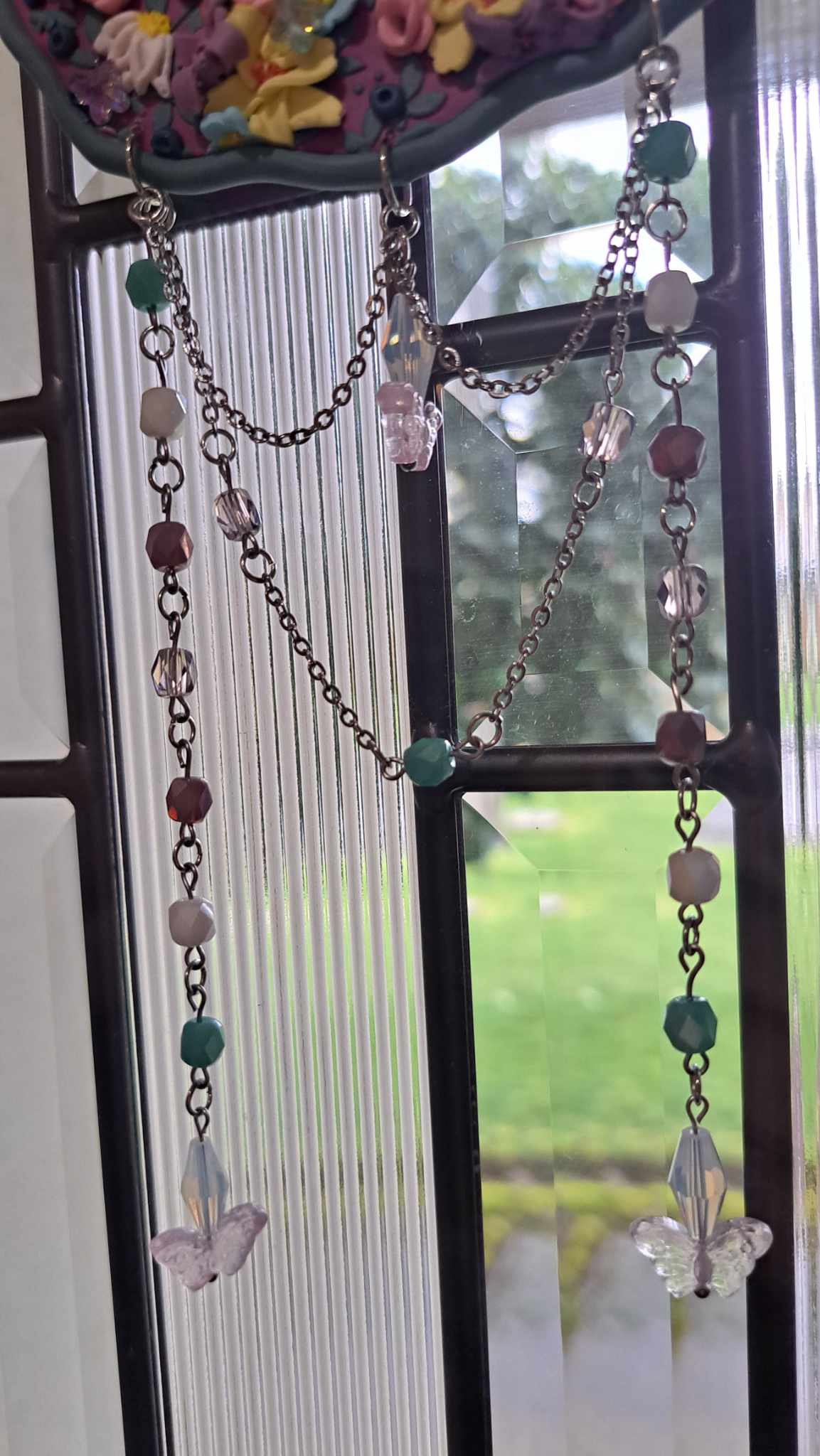 Handmade Spring Flowers Polymer Clay Wall Hanger