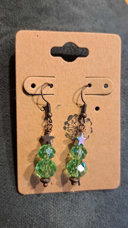 Handcrafted Holiday Tree Dangle Earrings