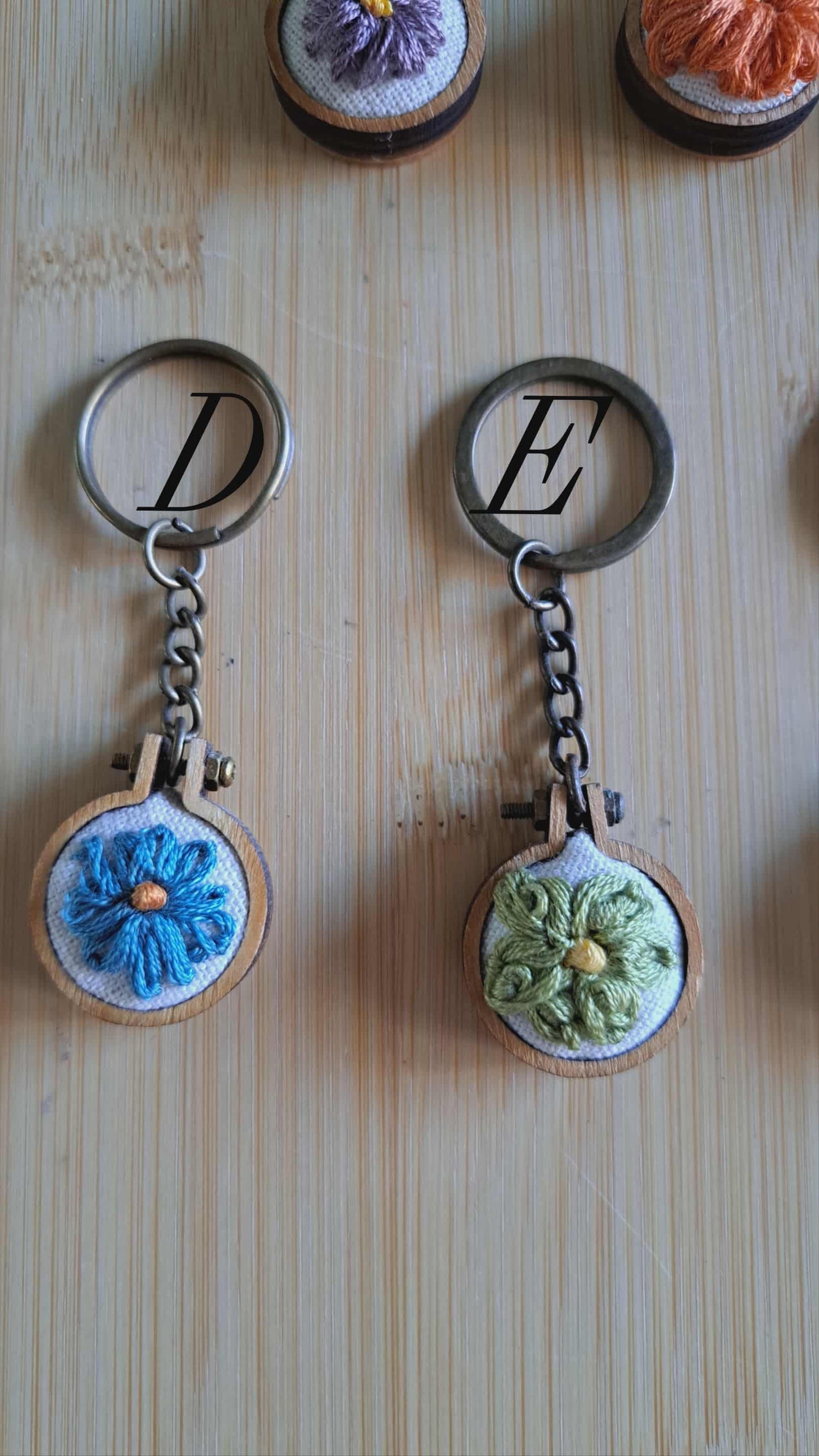 Handcrafted Embroidered Random Flower Keychain