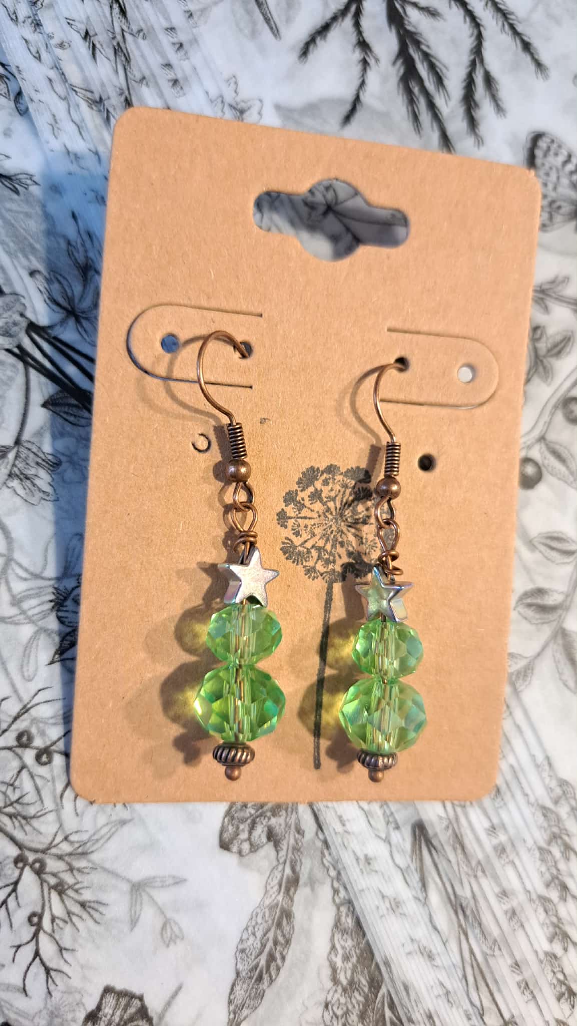 Handcrafted Holiday Tree Dangle Earrings