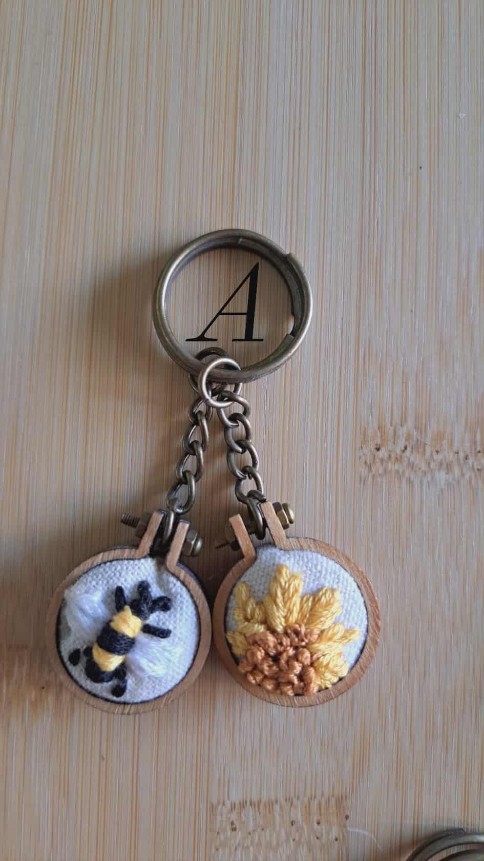 Handcrafted Embroidered Duo Keychain