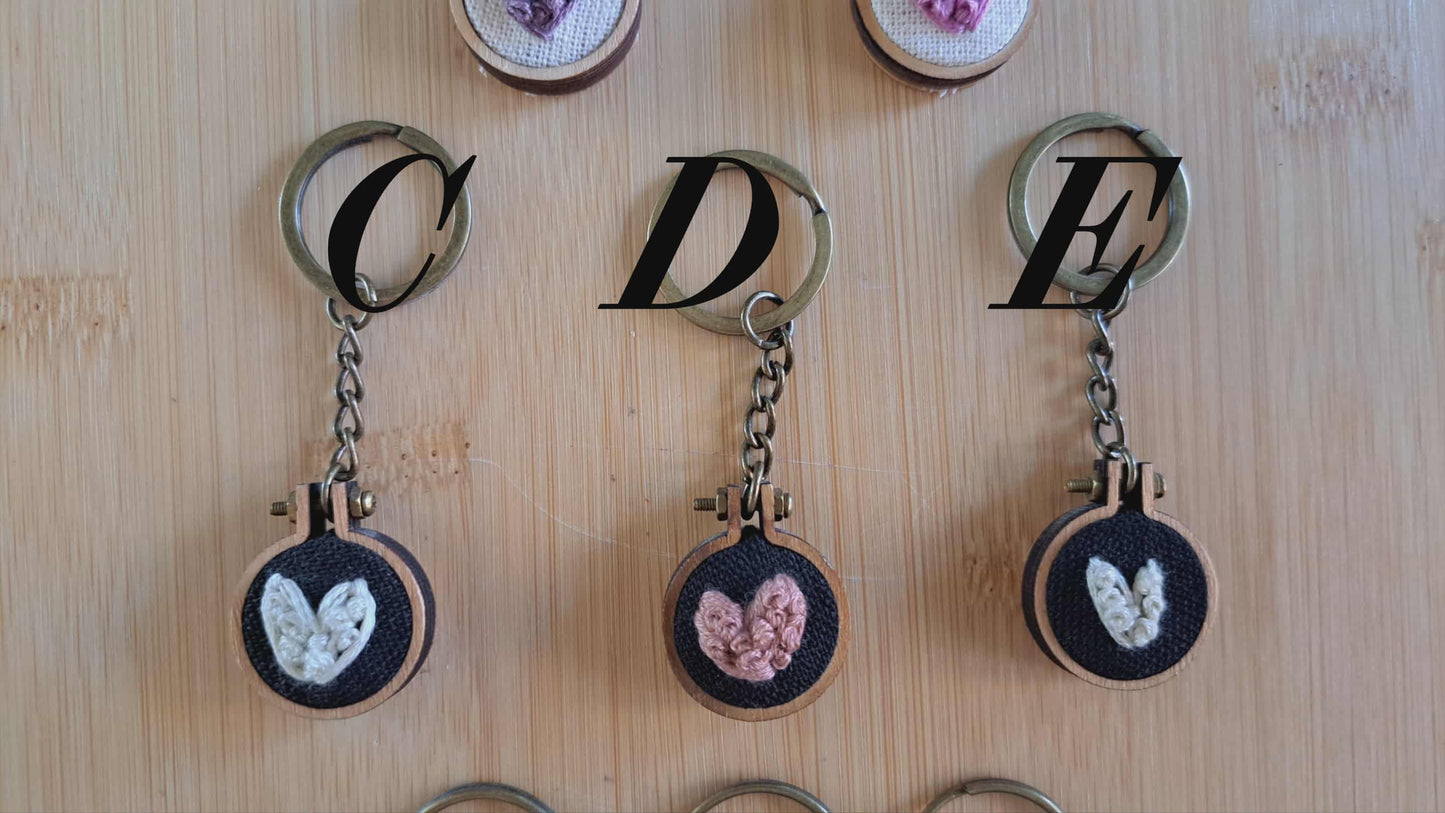 Handcrafted Embroidered Heart Keychain