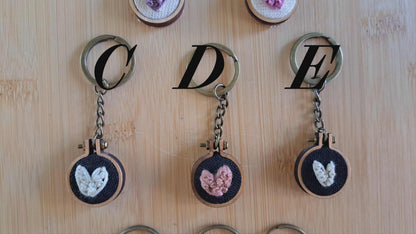 Handcrafted Embroidered Heart Keychain