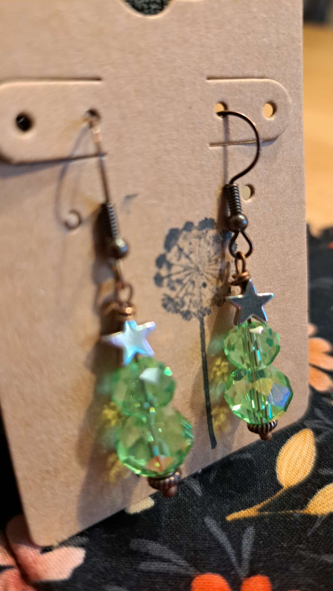 Handcrafted Holiday Tree Dangle Earrings
