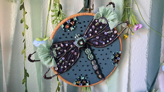 Handcrafted "The Dragonfly" Beaded Wall Hanger